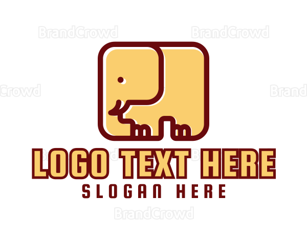 Cartoon Safari Elephant Logo