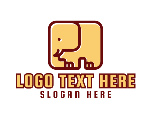 Kindergarten - Cartoon Safari Elephant logo design