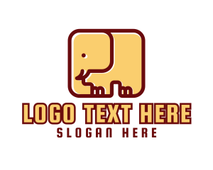Wilderness - Cartoon Safari Elephant logo design