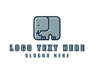 Wilderness - Cartoon Safari Elephant logo design