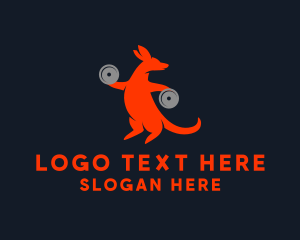 Roo - Strong Fitness Kangaroo logo design