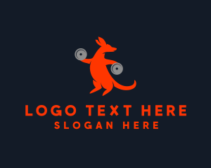 Gym - Strong Fitness Kangaroo logo design