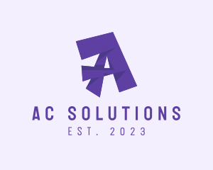 Violet Purple Letter A logo design