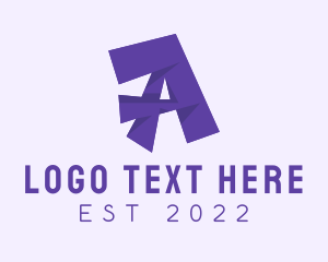 Slime - Violet Purple Letter A logo design