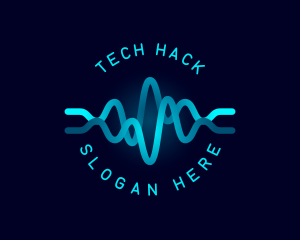 Tech Wave Frequency logo design