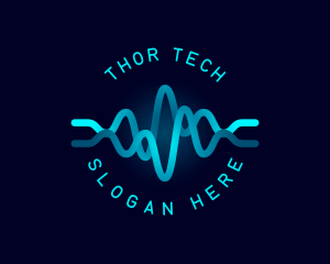 Tech Wave Frequency logo design