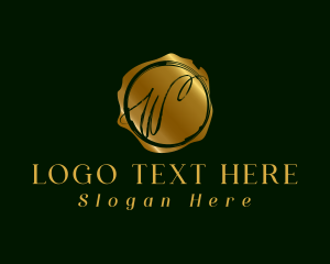 Gold W Sealing Wax logo design