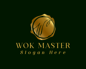 Gold W Sealing Wax logo design