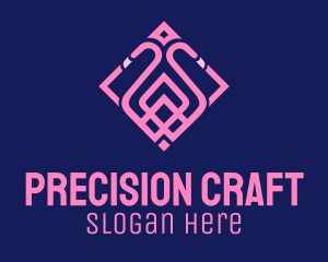 Intricate - Pink Flamingo Square logo design