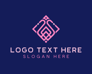 Luxury Flamingo Tile logo design