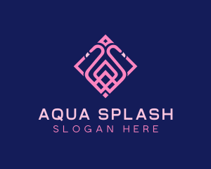 Luxury Flamingo Tile logo design