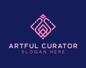 Luxury Flamingo Tile logo design