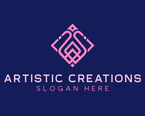 Luxury Flamingo Tile logo design