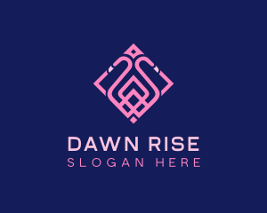 Luxury Flamingo Tile logo design