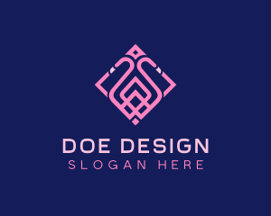 Luxury Flamingo Tile logo design