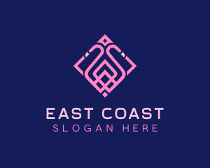 Luxury Flamingo Tile logo design