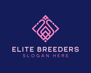 Luxury Flamingo Tile logo design