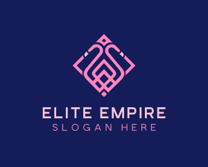 Luxury Flamingo Tile logo design