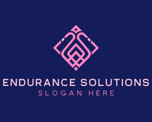 Luxury Flamingo Tile logo design