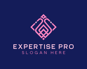 Luxury Flamingo Tile logo design