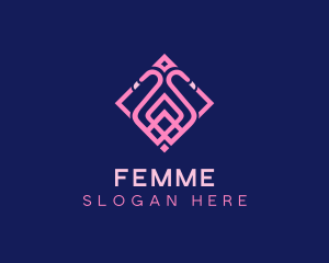 Luxury Flamingo Tile logo design