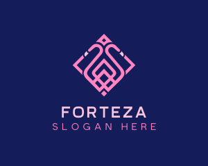 Luxury Flamingo Tile logo design