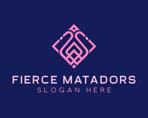 Luxury Flamingo Tile logo design