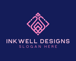 Luxury Flamingo Tile logo design