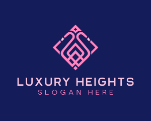 Luxury Flamingo Tile logo design