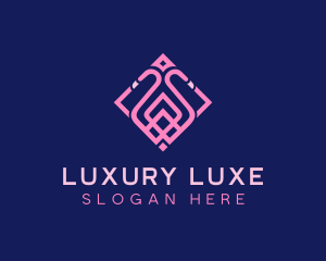 Luxury Flamingo Tile logo design