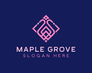 Luxury Flamingo Tile logo design