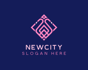 Luxury Flamingo Tile logo design