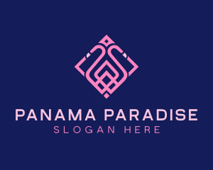 Luxury Flamingo Tile logo design