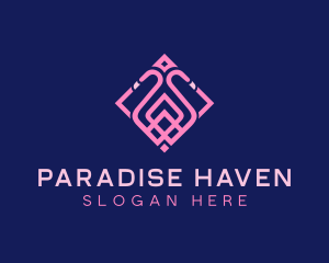 Luxury Flamingo Tile logo design