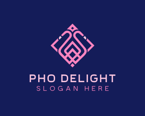 Luxury Flamingo Tile logo design