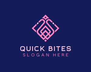 Luxury Flamingo Tile logo design