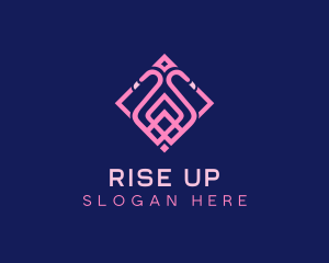 Luxury Flamingo Tile logo design