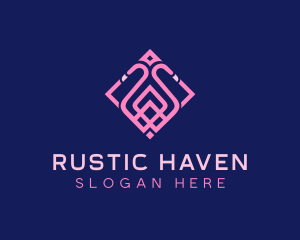 Luxury Flamingo Tile logo design