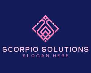 Luxury Flamingo Tile logo design