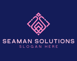 Luxury Flamingo Tile logo design