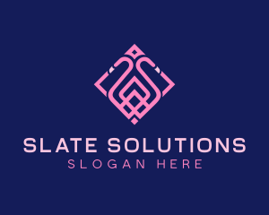 Luxury Flamingo Tile logo design