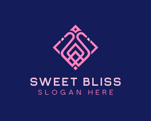 Luxury Flamingo Tile logo design