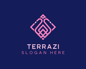 Luxury Flamingo Tile logo design