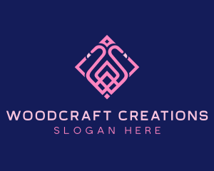 Luxury Flamingo Tile logo design