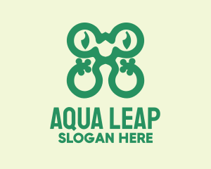 Green Nature Frog  logo design