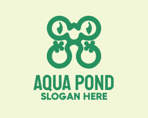 Pond - Green Nature Frog logo design