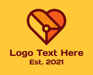 Dating Site - Technology Circuit Heart logo design