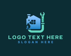 Maintenance - Water Droplet Plumbing Home logo design