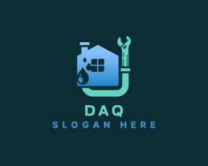 Water Droplet Plumbing Home Logo