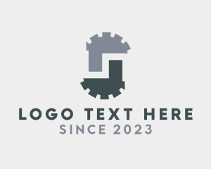Machine - Cogwheel Gear Letter S logo design